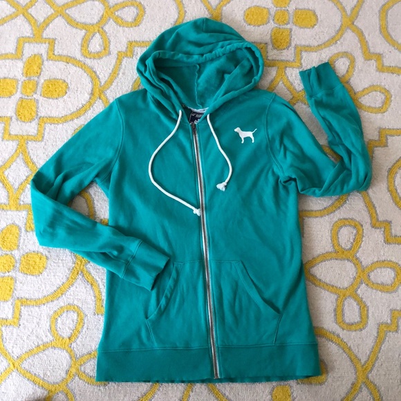 PINK Victoria's Secret Tops - ☘️VS Pink Full Zip Hoodie☘️ Sz L